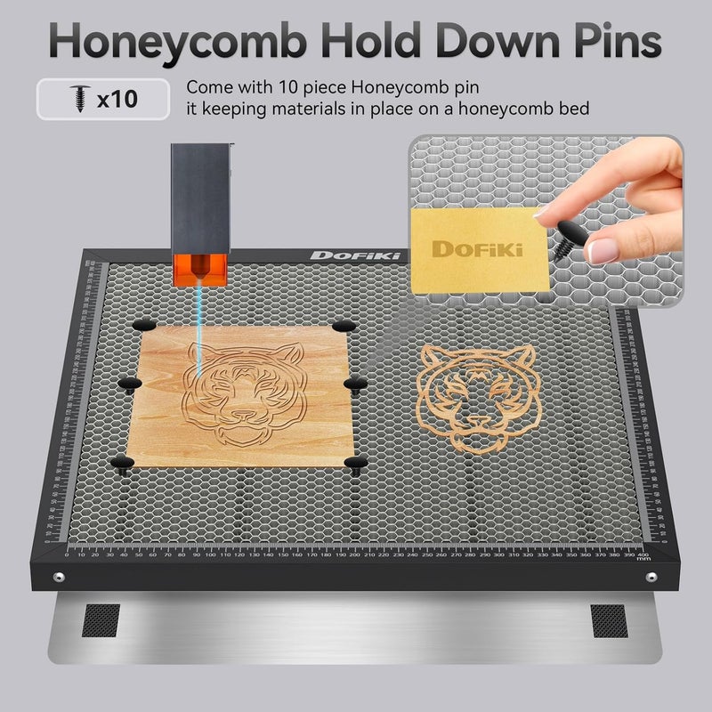 Dofiki Honeycomb Laser Bed 400mm x 400mm Steel Honeycomb Cutting Mat for Laser Engraver Cutter Tray, Honeycomb Working Size 15.7" x 15.7" - Image 3